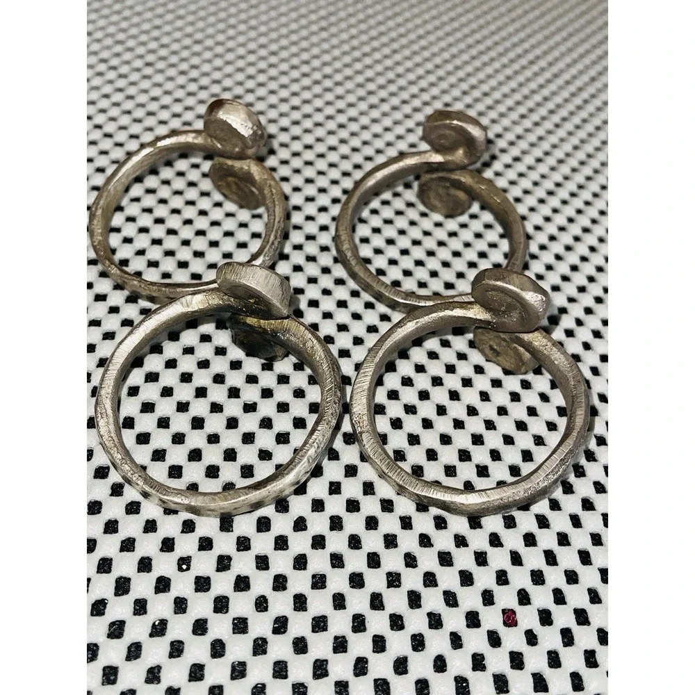 Hand Forged Metal Napkin Rings Set of 4 Swirl Design 2